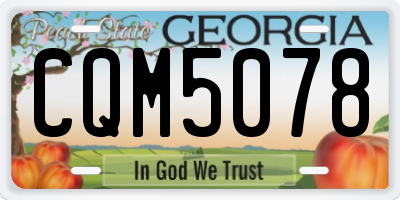 GA license plate CQM5078