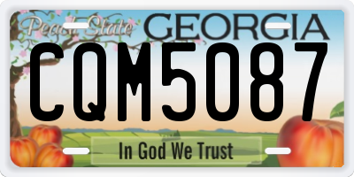 GA license plate CQM5087