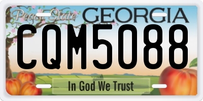 GA license plate CQM5088