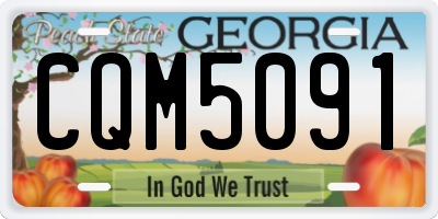 GA license plate CQM5091