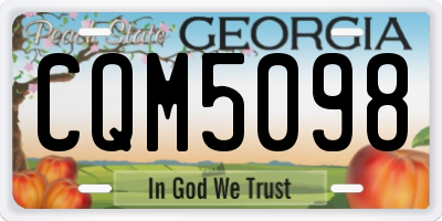 GA license plate CQM5098