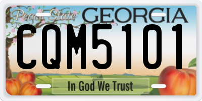 GA license plate CQM5101
