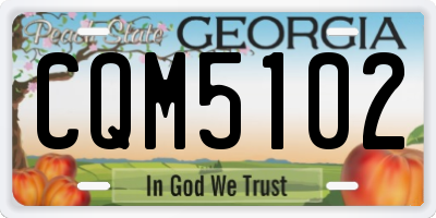 GA license plate CQM5102