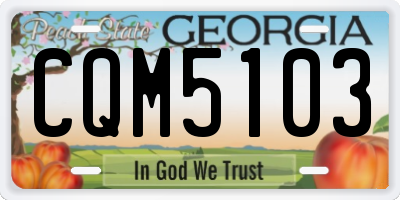 GA license plate CQM5103