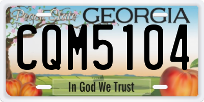 GA license plate CQM5104