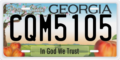 GA license plate CQM5105