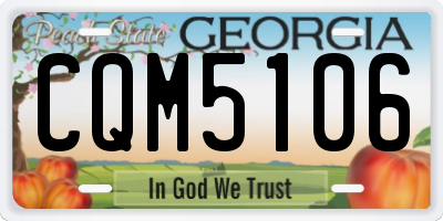 GA license plate CQM5106
