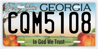 GA license plate CQM5108