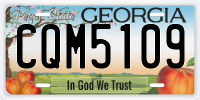 GA license plate CQM5109