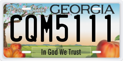 GA license plate CQM5111