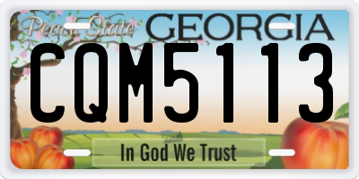 GA license plate CQM5113