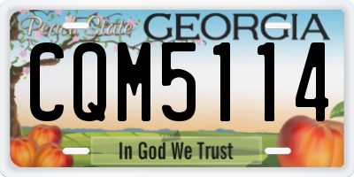 GA license plate CQM5114