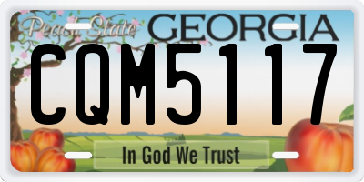 GA license plate CQM5117