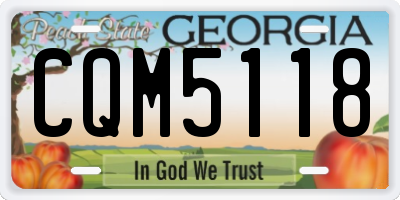 GA license plate CQM5118