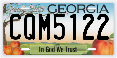GA license plate CQM5122