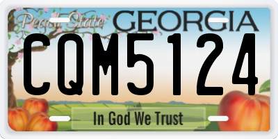 GA license plate CQM5124