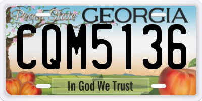 GA license plate CQM5136
