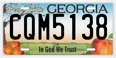 GA license plate CQM5138