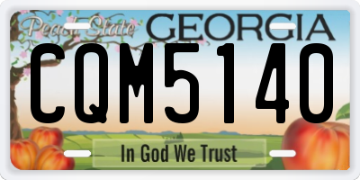 GA license plate CQM5140