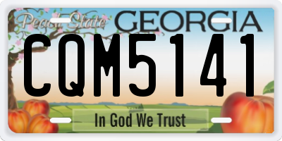 GA license plate CQM5141