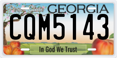 GA license plate CQM5143