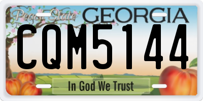 GA license plate CQM5144