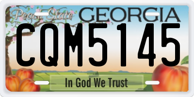 GA license plate CQM5145