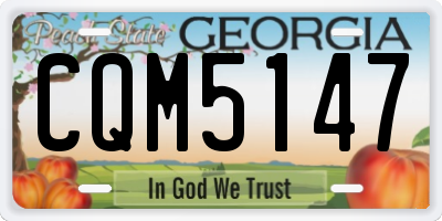 GA license plate CQM5147
