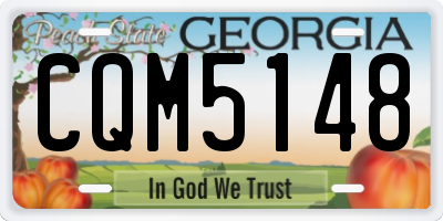 GA license plate CQM5148