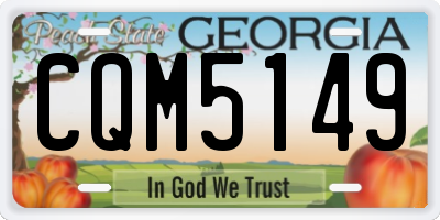GA license plate CQM5149