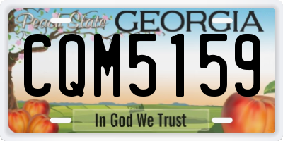 GA license plate CQM5159