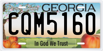 GA license plate CQM5160