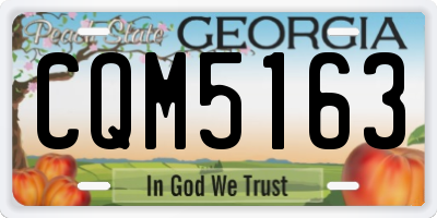 GA license plate CQM5163