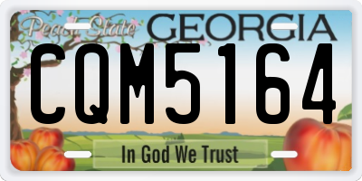 GA license plate CQM5164