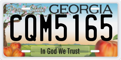GA license plate CQM5165