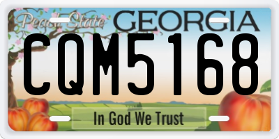 GA license plate CQM5168
