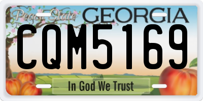 GA license plate CQM5169