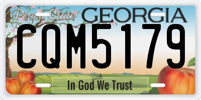 GA license plate CQM5179