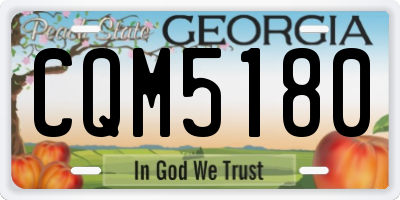 GA license plate CQM5180