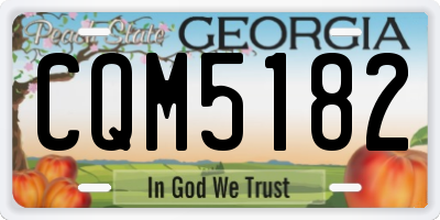 GA license plate CQM5182