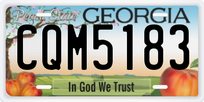 GA license plate CQM5183