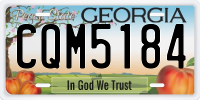 GA license plate CQM5184