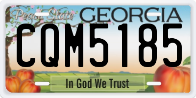 GA license plate CQM5185