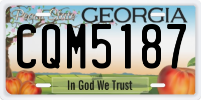 GA license plate CQM5187