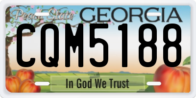 GA license plate CQM5188