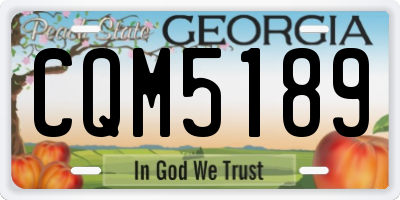 GA license plate CQM5189