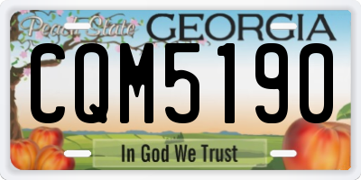 GA license plate CQM5190