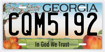 GA license plate CQM5192