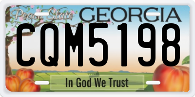GA license plate CQM5198