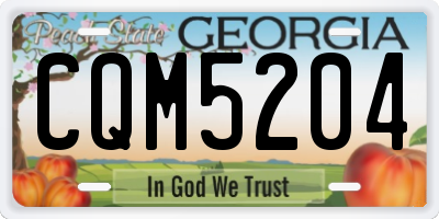 GA license plate CQM5204